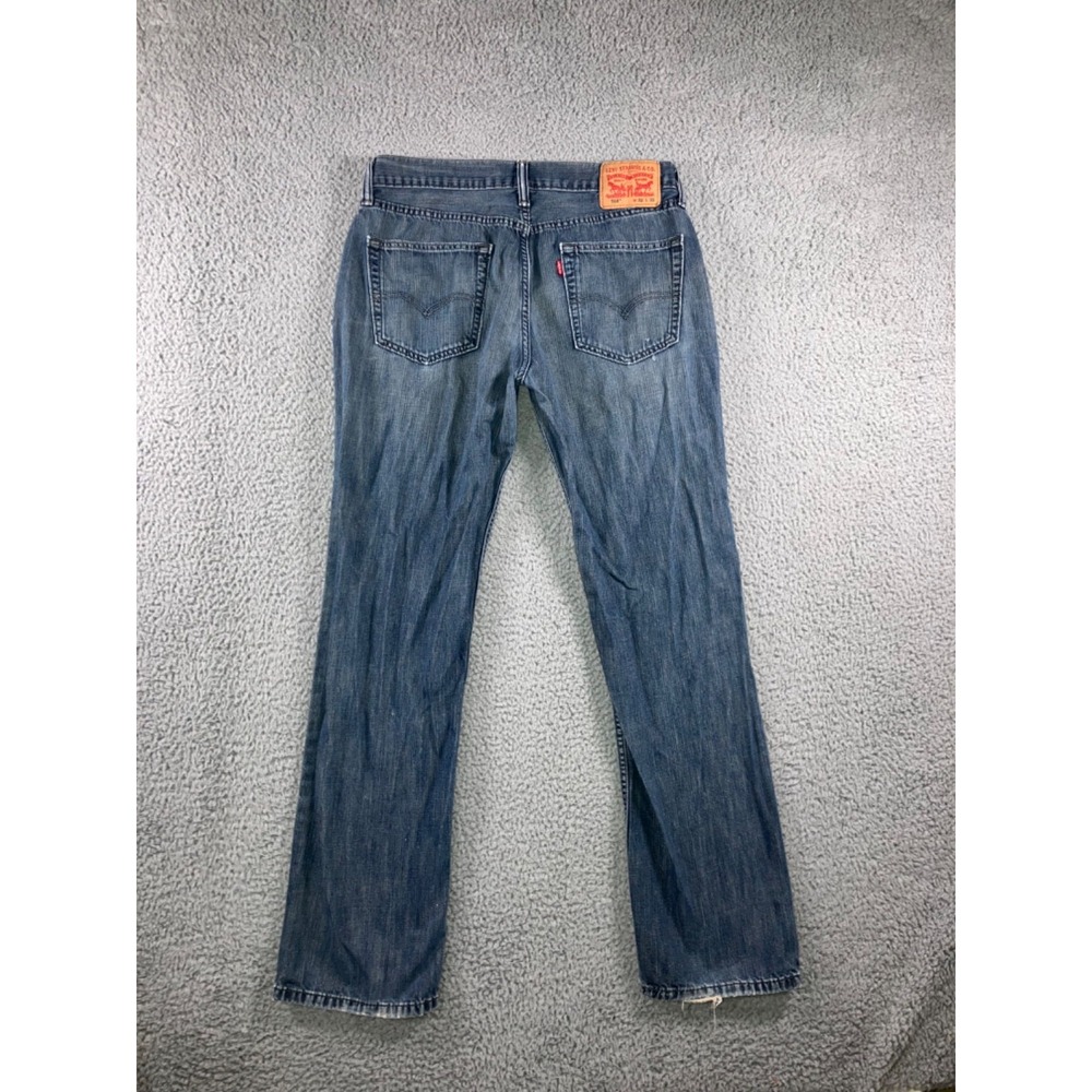 Levis 514 Jeans Men 32x30‎ Slim Straight Medium Wash Distressed Whisker